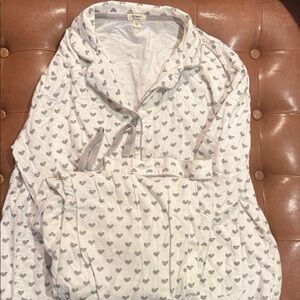 Dylan White and Gray Heart Pajama Set